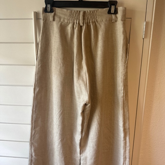FAITHFULL THE BRAND NEW Ida Linen Wide Leg Pants Natural 6 M - Picture 8 of 10